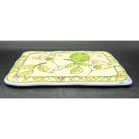 JULIA JUNKIN Ceramic Rectangular Martini Party Cheese Serving Platter Tray 12x8” - Picture 4 of 9